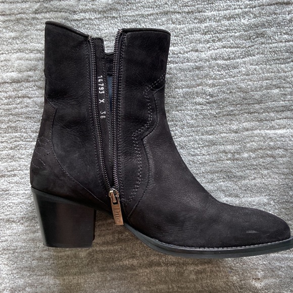 Suede Western Ankle Boots - Picture 4 of 4